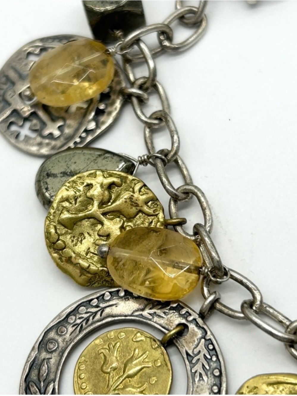 Rare Silpada Bracelet Silver and Gold Charm Bracelet up to 8.5โ Wrists ๐ - Picture 6 of 8